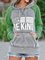 Sudadera Con Capucha Verde Manga Larga Con Remiendo Algodón Mezclado