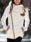 Sudadera Blanca Capucha Cremallera Manga Larga