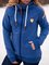 Ropa Exterior Azul Capucha Color Puro Manga Larga