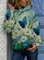 Sudadera Manga Larga De Tejido Retro Floral Recto