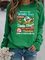 Camisa Manga Larga Casual Monigote De Nieve Recto Algodón Mezclado Navidad
