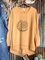 Sudadera Casual Talla Grande Estilo Étnico Estampado Algodón Mezclado Manga Larga Escote Redondo