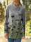 Camisa Talla Grande Floral Manga Larga