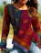 Talla Grande Estampado Casual Manga Larga Camisa