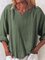 Blusa de Color Puro Casual con Manga Larga de Cuello Pico