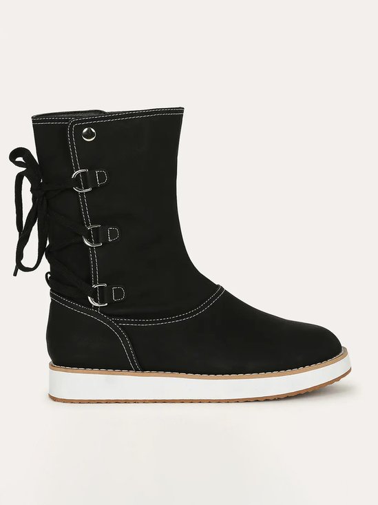 Leopardo Serpiente Estampado Liso Casual Botas Cortas