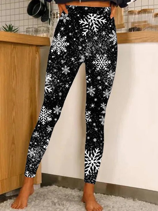 Navidad Monigote De Nieve Lo Esencial Regular Ajuste Leggings