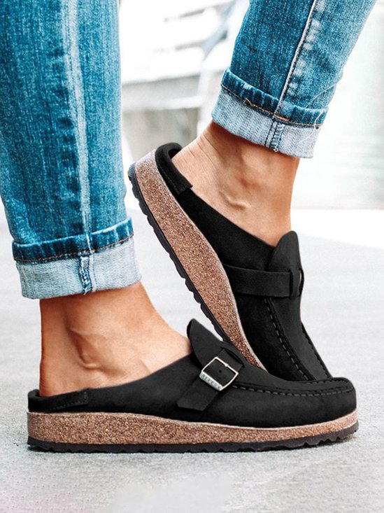 Mujeres Casual Cómodo Cuero Slip-On Sandalias