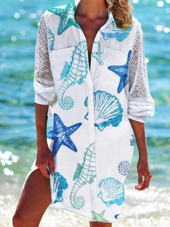 Otros Casual Vida marina Flojo Vestido