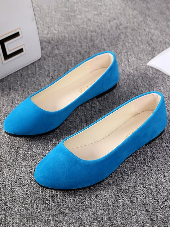 Multicolor Selección Terciopelo de Seda Simple Plano Zapatos