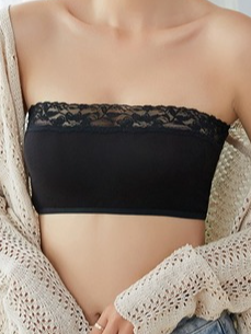 Casual Liso borde de encaje Sujetador & Bralette