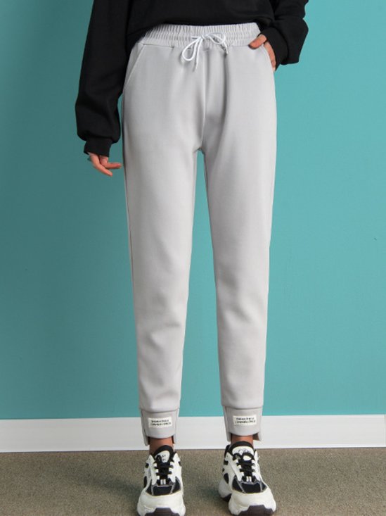 Casual Liso Pantalones tobilleros Con Cordones Pantalones Deportivos & Corredores