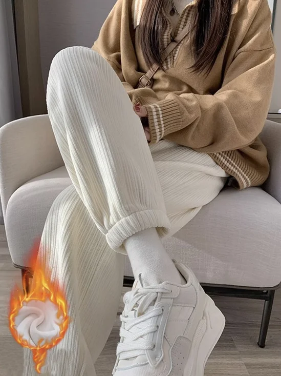 Casual Liso Largo Pantalón