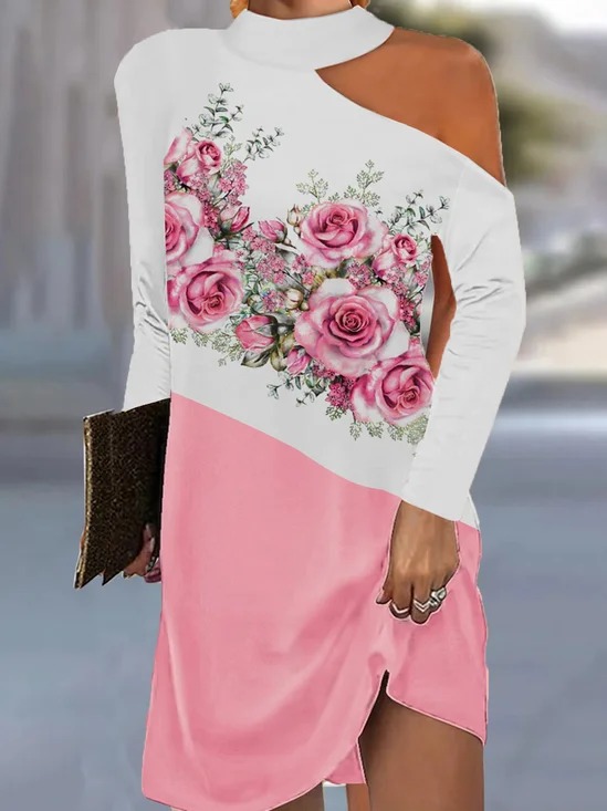 Casual Primavera / Otoño Vacaciones Corto Vestido Rosado Tartán