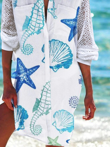 Otros Casual Vida marina Flojo Vestido