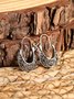 Mujer Plata Retro Tribal Vacaciones Aretes