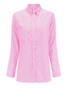 Cuello Camisero Botón Manga Larga Rayas Casual Talla Grande Camisa