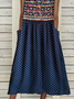 Casual Cuello Pico Manga Corta Tejido Vestido