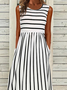 Casual Escote Redondo Manga Corta Tejer Vestido