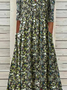 Casual Manga Corta Estampado Floral Vestido Largo