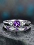 Anillos Retro Casual Morado Joya En Capas