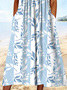 Playa Talla Grande Casual Floral Manga Corta Vestido Largo