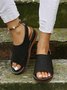 Boho Patrón Perforado Hueco Velcro Retro Sandalias