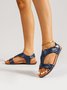 Retro De Color Casual Velcro Portátil Sandalias