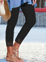 Casual Liso De Encaje Pantalones Leggings