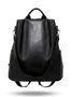 Retro Suave Cuero Cremallera Mochila Bandolera Organizador