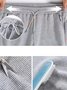 Liso Pelusa/tela granular de vellón Casual Borroso Pantalones Deportivos
