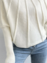 medio cuello alto Casual Liso Suéter