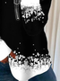 Talla Grande Casual Cremallera Estampado Sudadera