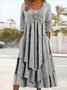 Casual Jersey Ojales Flojo Vestido