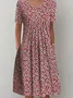Casual Escote Redondo Floral Flojo Vestido