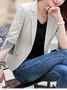 Liso Hebilla Casual Chaqueta