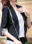 Liso Hebilla Casual Chaqueta
