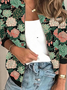 Flojo Cremallera Casual Floral Chaqueta