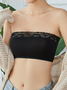 Casual Liso borde de encaje Sujetador & Bralette