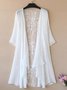 De Encaje Liso Casual Kimono