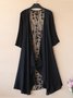 De Encaje Liso Casual Kimono