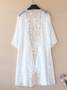 De Encaje Liso Casual Kimono