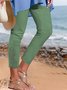 Talla Grande Liso Casual Legging Pantalones