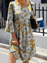 Casual Floral Escote Redondo Vestido con no