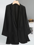 Liso Cuello de Solapa Casual Chaqueta