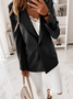 Con Cuello de Chal Regular Ajuste Casual Chaqueta