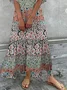 Elegante Verano Diario Maxi Vestido Multicolor Floral