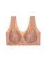 Respirable Cómodo Alta elasticidad Con Encaje Frente Botón Sin rastro Musculosa Top Deportes Sujetador