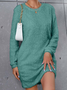 Casual Escote Redondo Liso Regular Ajuste Vestido