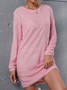 Casual Escote Redondo Liso Regular Ajuste Vestido